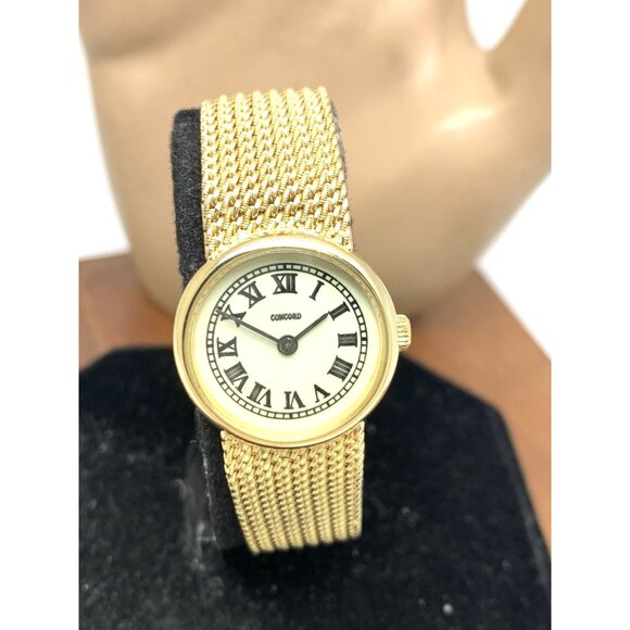 Concord Women\'s Watch 14k Yellow Gold Roman Dial Vintage Swiss Hand Wind 21mm main image 11